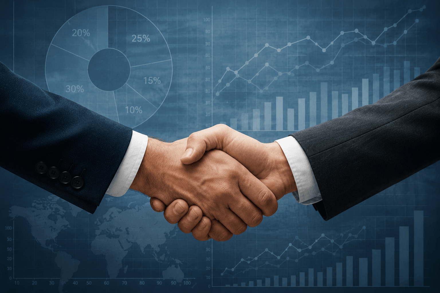 Business handshake representing a long-term partnership